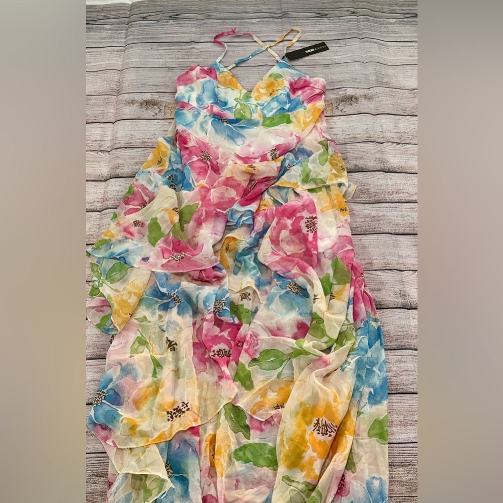 Fashion Nova Colorful Floral Maxi Dress L